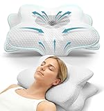 Orthopädisches Nackenstützkissen bei Nackenschmerzen aus hochwertigem Memory Foam - Ergonomisches Nackenkissen - Kopfkissen für Seiten-, Rücken- & Bauchschläfer - waschbarer Bezug bei 40°C