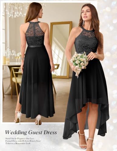 Image of Wedtrend Women's Semi Formal Dresses Halter Bridesmaid Dresses Wedding Guest Dress High Low Prom Dress