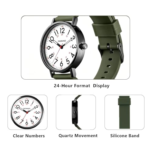 Image of cicininc Nurse Watch for Women,Analog Nursing Watches with 12 /24 Hour Military Time,Second Hand