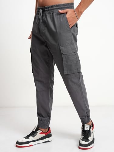 Image of Highlander Men's Cargo Jogger Trousers | Perfect for Casual Outings,Travel & Work Wear with Utility Pockets