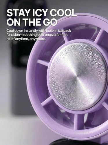 Image of Sevenaire S19 Handheld Portable Fan with Ice Touch Cooling- Rechargeable 3600mAh Battery, Personal Fan Portable Instant Chill, Mini Turbo Pocket Fan for Travel /Outdoor /Home /Office (Purple)