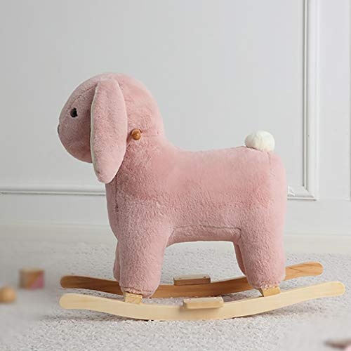 Schaukelpferd Kinder Pink Bonnie Rabbit Trojan Horse Spielzeug pelzigen Baby EIN Jahr Geschenk Baby Massivholz Stuhl… – Bild 3