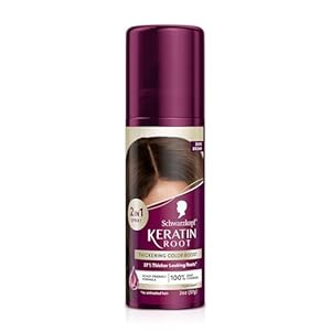 Schwarzkopf Keratin Color Root Temporary Hair Color Spray, Dark Brown – Salon Inspired Temporary Hair Dye, for up 100% Gray Coverage and Thicker Looking Roots, Ammonia free
