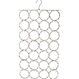 ★ Der Schalbügel hat 28 Stahlringe mit Rattan-Geflecht-Abdeckung, hält Gegenstände organisiert und faltbar, spart Platz, wenn er nicht in Gebrauch ist.