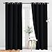 NICETOWN Blackout Curtain Panels 84" - Light Reducing Thermal Insulated Solid Grommet Blackout Curtains/Panels/Drapes for Livingroom (Set of 2, 52 Inch by 84 Inch, Black)