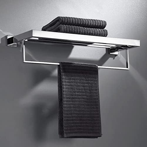 Barra de toalla con estante de pared optimizado para baño 4