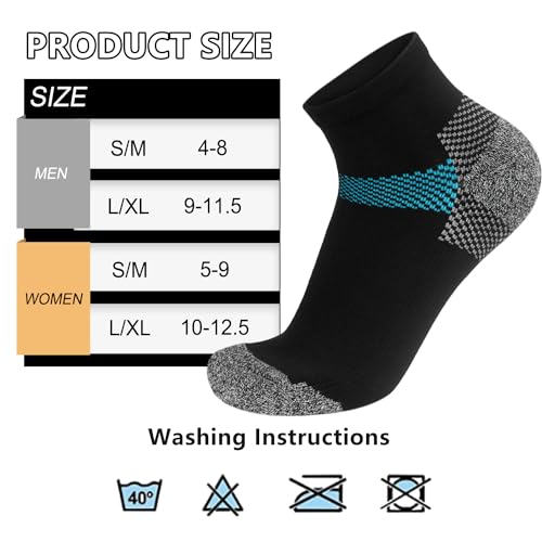 Image of ACTINPUT Ankle Compression Socks for Women Men - 5 /7 Pairs Plantar Fasciitis Socks for Athletic, Support, Running