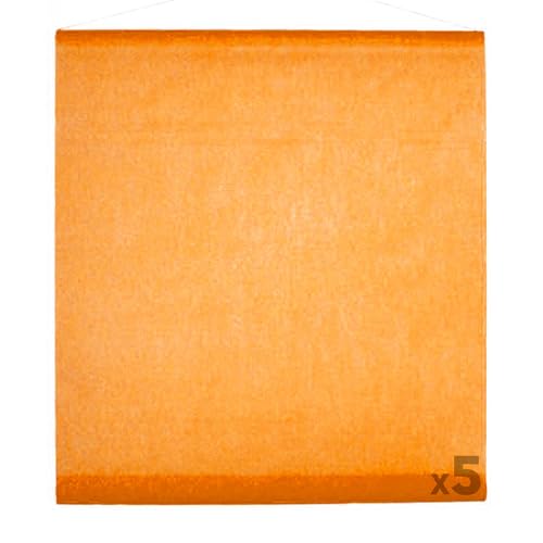 5 Tentures - Voilages de Salle Orange en Papier 0,70 x 8 m - Décoration Murale et Plafond pour Anniversaire, Réception, Soirée à Thème, Buffet Festif -...