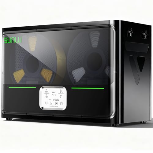 SUNLU Oficial S4 Filament Dryer, Mayor Capacidad para 4 Bobinas, Temperatura máxima de 70°C, Control Inteligente de Humedad, Secador de Filamento para impresora 3D Calentamiento Rápido, sunlu s4 Negro