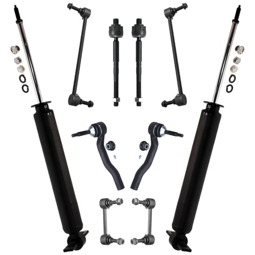 Image of Detroit Axle - FWD Front 12pc Suspension Kit for 2013-2020 Ford Fusion, Struts w /Coil Spring Tie Rods Rear Shock Absorbers Front and Rear Sway Bars 2014 2015 2016 2017 2018 2019 Replacement