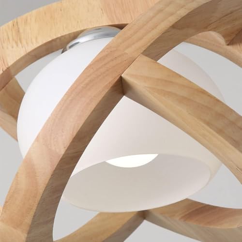 Lámpara de madera en forma de gota con cable ajustable para techos de salones elegantes 3