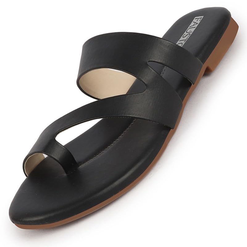 FAUSTO FST KI-202 BLACK-36 Womens Black Toe Ring Slip On Flats Slippers (3 UK) (B0CPTRTGT7) Amazon Price History, Amazon Price Tracker