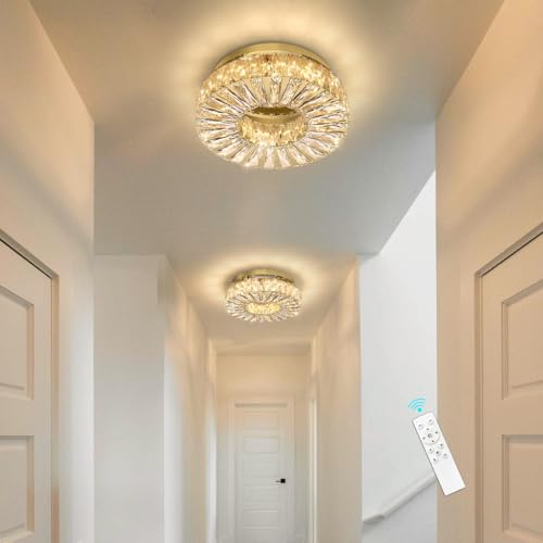 YLKP Modern Chandelier Luxury Remote Ceiling Light Fixture LED Dimmable Light Ultra-Thin Crystal Chandeliers for Bedroom Dining Room Gold by YLKP - Image 2