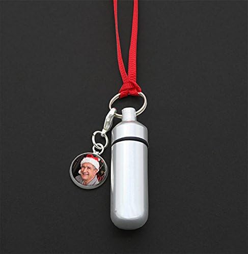 Silver Keepsake Cremation Funeral Memorial Vial Urn Christmas Holiday Decoration Ornament