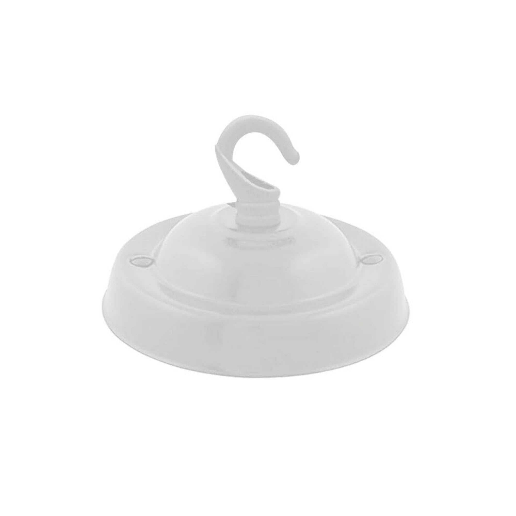 LEDSone Ceiling Rose Hook Plate Vintage White Metal 10.5 cm Antique Single Out Side Fitting with Accessories for Chandliers Pendant Lights Wall Lamps Hanging Lights Planters Decorations
