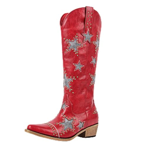 Richealnana Women's Studded Star Rhinestones Cowboy...