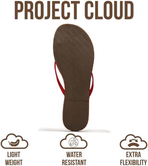 Project Cloud Flip Flops for Women Footwear- Lightweight and Memory Foam Insole Sandals for Women 2026 - Durable Non-Slip Beach Essentials Flats for Women Sandals (Foundations) - Image 4