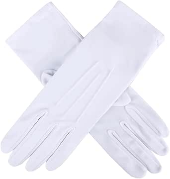 N/A White Satin Gloves - Adult Size