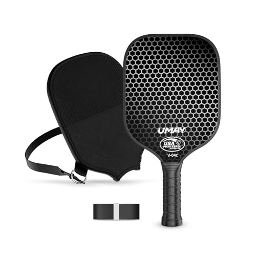 USAPA Approved Tournament-Grade Pickleball Paddle, Thermoformed 3K Carbon Fiber Paddle with 16mm PP Honeycomb Core for Precision Control, Enhanced Spin & Power, Pro 8 oz Racket with Cover & Overgrip