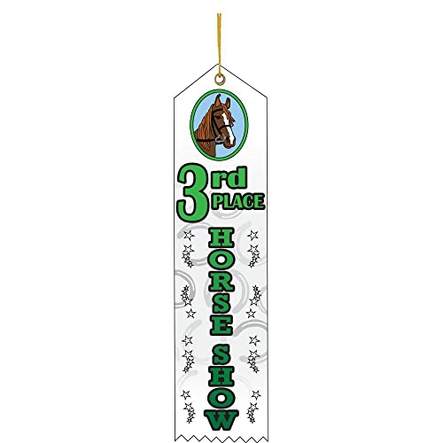 Crown Awards Awards Ribbon, 2" x 8" 3rd Place Horse Show Award Ribbon, 25 Pack
