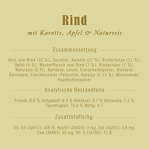 Terra Canis Nassfutter Rind, Karotte und Naturreis 6x400g