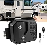 TIPHOPE RV Keyless Entry Door Lock,Zinc Alloy Durable RV Door Lock with Backlit Keypad&20M/65FT Remote Control,Weatherproof Camper Door Locks for Travel Trailer Bus Yacht Truck