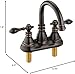 Derengge Bathroom Faucets, Centerset Lavatory Sink Faucet with 2 Handle, 3 Hole, Overflow Pop Up Drain & 4 Inch 360° Swivel Spout, F-4501-NB (Oil Rubbed Bronze)