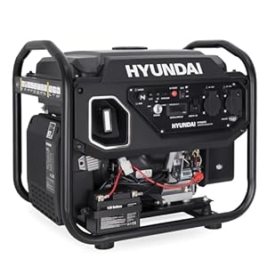 HYUNDAI Inverter Generator HY5000iE – 5.0 kW Benzin Stromerzeuger mit E-START, ECO-Modus, USB – ideal für Baustelle, Outdoor und als Notstromaggregat