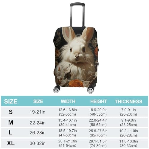 Carry on Luggage Cover Rabbit And Flowers Suitcase Covers for Luggages Tsa Approved Travel Luggage Sleeve Protector Elastic Suitcase Protector Anti-Scratch Washable Fits 19-30 Inch Case -S2