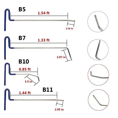Mookis Car Dent Remover Tools Paintless Dent Repair Rods Tools 4 PCS Auto Body Dent Repair Rods for Car Dent and Hail Repair (Silver)