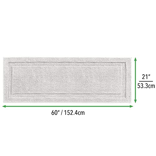 Mdesign Large Modern Bath Mat Runner - Non-Skid Bathroom Runner Rug - Long Bath Mat - Oversized Machine Washable Bathroom Floor Carpet Rug - Extra Long Bathroom Rug - Hydra Collection - Platinum Gray #TOP2