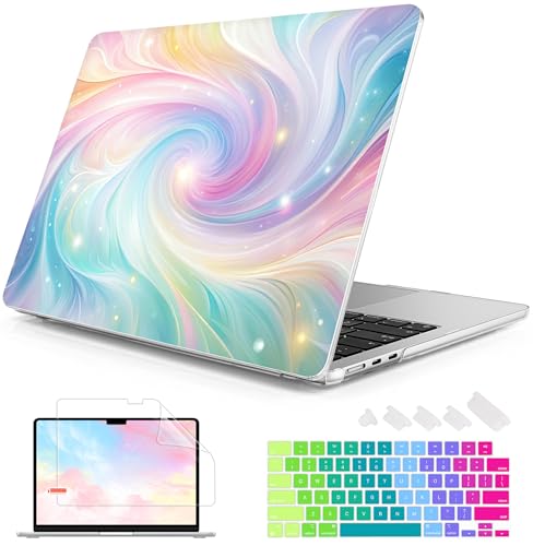 Image of Mektron Case for 2026 MacBook Air 13-inch M5 Laptop A3449 with 13.6-inch Liquid Retina Display, 2025 2024 2022 M4 /M3 /M2 MacBook Air 13 inch Hard Shell Cover, Fit Model A3240 A3113 A2681, Colors Swirls