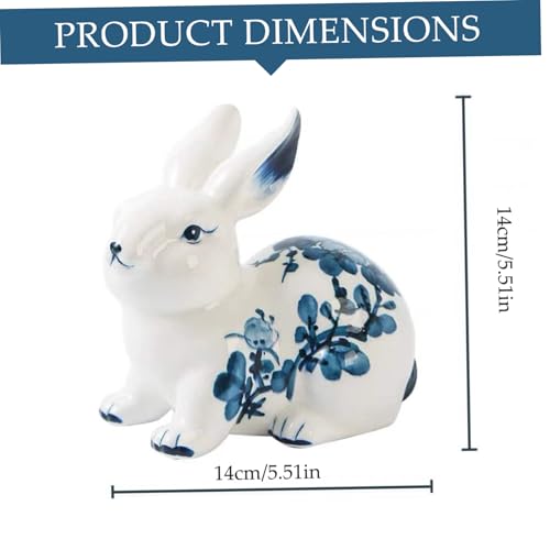 Statue lapin céramique de prestige ornement de table élégant 14cm