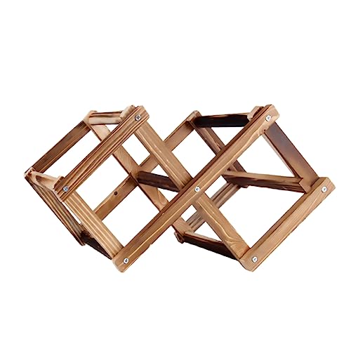 Soporte plegable para botellas de vino color marrón miniatura 1