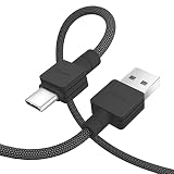 DIGIFORCE USBケーブル【タイプa/タイプｃ】ロングタイプ 56kオームレジスタ搭載 データ転送 スマホ充電用 iPhone15/アンドロイド/タブレット/ノートpcケーブル 対応 ナイロンメッシュ素材（2m、ブラック）