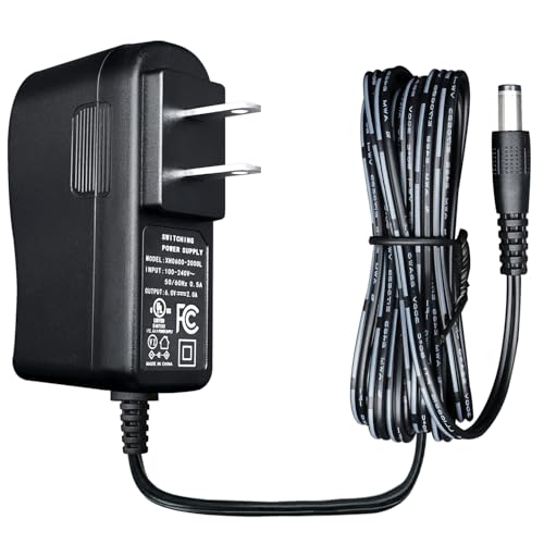 Oxzeewee UL Listed 6V 2A AC DC Power Supply Adapter 6 ft Replacement Backup Cord for Elliptical Bike, Auto Trash Can, Animatronics, BP Monitor, Trail Cam, Digital Picture Frame