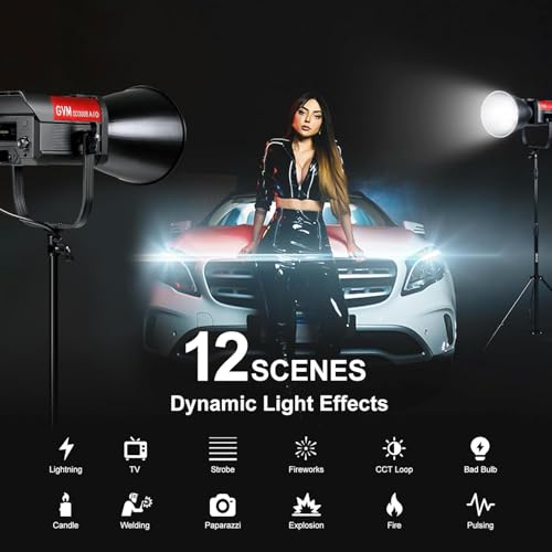 Image of GVM SD300B AIO LED Video Light, 2 Packs 300W Bi-Color COB Photography Lighting with 2 Softboxes & 2 Tripods, 2700K-6800K CRI 97+ Continuous Studio Lights for Video Recording YouTube Live