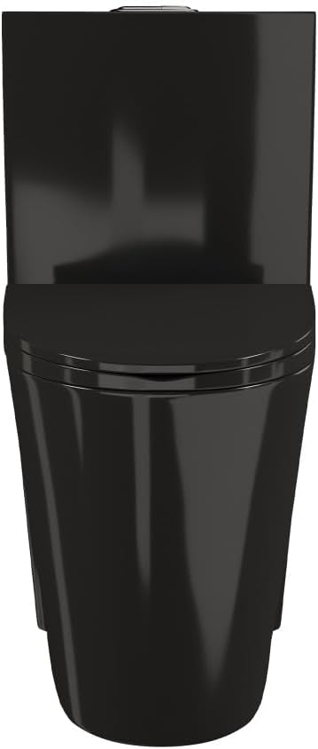 Inodoro monobloque Angers de Swiss Madison, descarga dual 1.1/1.6 GPF, tipo alargado, instalación de 12", acabado negro brillante miniatura 9