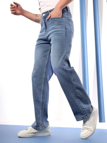 Image of KOTTY Mens Solid Mont Blanc Blue Coin Pocket Jeans