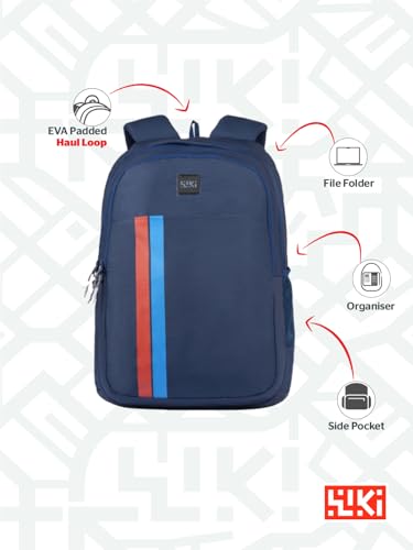 Image of Varsity Pro Solid Backpack, 35L, 3 Compartments + 1 Pocket, File Folder Section, Built-in Organizer, Spacious School, College & Office Bag