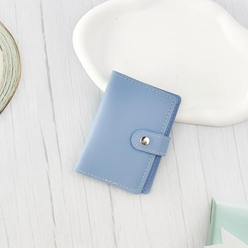 Credit Card Wallet for Woemn Man, Leather Business Card Holder Wallet(Blue)