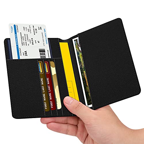 Image of FINTIE Passport Holder, Slim Travel Wallet RFID Blocking Card Case Cover Passport Cover Protector Essentials with Credit Card Slots for Women /Men | Slim