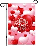 Flagmax 12.5 x 18 Inch Valentine's Day Garden Flags for Outdoor Decorations Valentine's Day House Flags