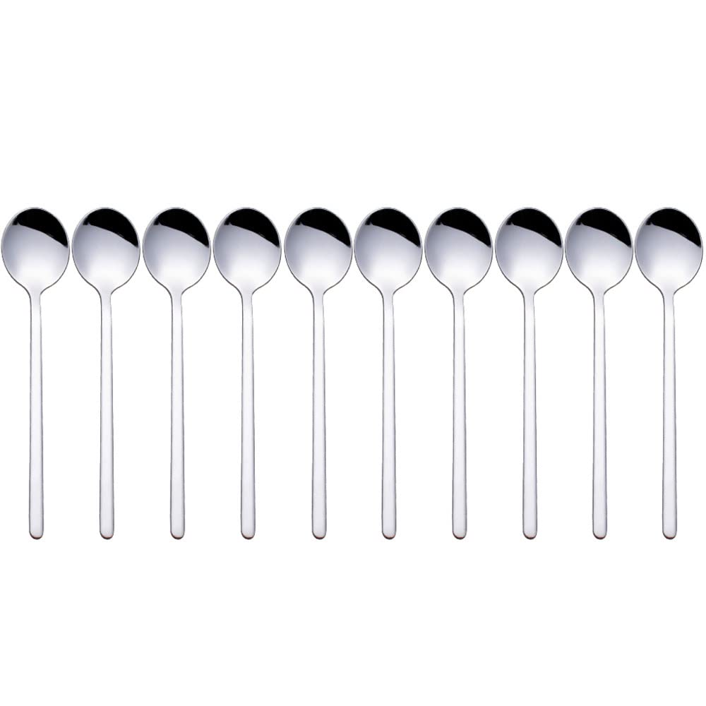 Cuillères à café en acier inoxydable 304 de 13 cm pour dessert et café (Lot de 10)