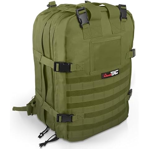 MediTac Deluxe Special Ops Tactical Field Medical Stomp Pack - Largest Backpack for all Gear & Equipment - Olive Drab Cover