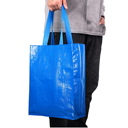 6 Pieces Reusable Grocery Bags Extra Large Shopping Bag Colorful Woven Plastic Shopping Bag Waterproof Large Lightweight Plastic Tote Bags Carrier Bag For Clothes Storage(4.7 X 11.8 X 15.8 Inch) #TOP4