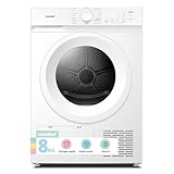 COMFEE' Sèche linge Pompe à Chaleur, 8kg, Classe D, Séchage rapide, Élimination des poils d'animaux, 15 programmes, Fonction anti-rides，Fonction rafraîchissante，CD08EHP05W, Blanc