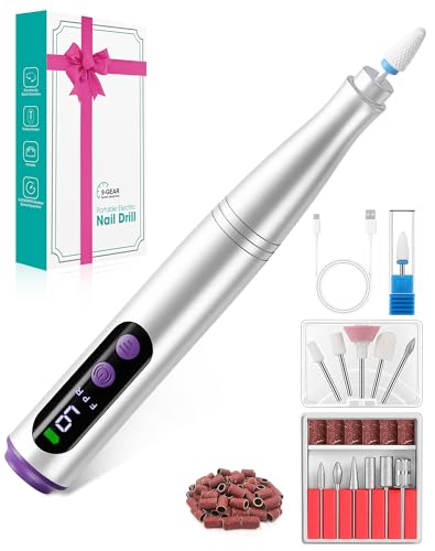 Torno para Uñas Profesional 12 in 1 Lima Eléctricas Uñas USB para Uñas de Gel y Acrílicas Manicura Pedicura Eléctrico Recargable 9 Velocidad Ajustable Nail Drill
