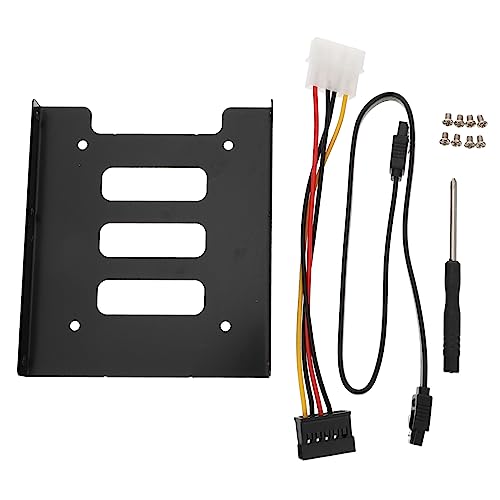 Angoily Diy Computer Hardware Metal Ssd Bracket Adapter 2.5-inch to 3.5-inch Internal Drive Bay Interface Power Cord