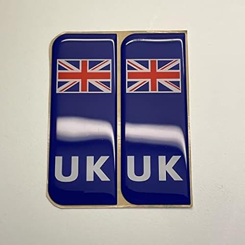 2x3D Gel Badge with UK Union Jack Flag for Number Plates - Valid for driving in EUROPE Cover